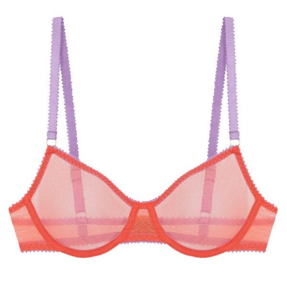 Dora Larsen Pink & Purple Tulle Gracie Bra - Size 34B